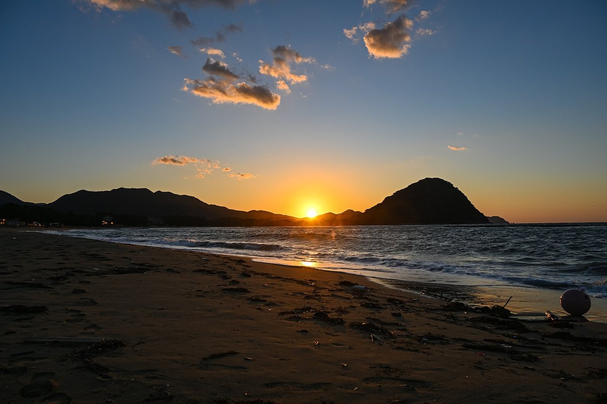 菊ヶ浜の夕景